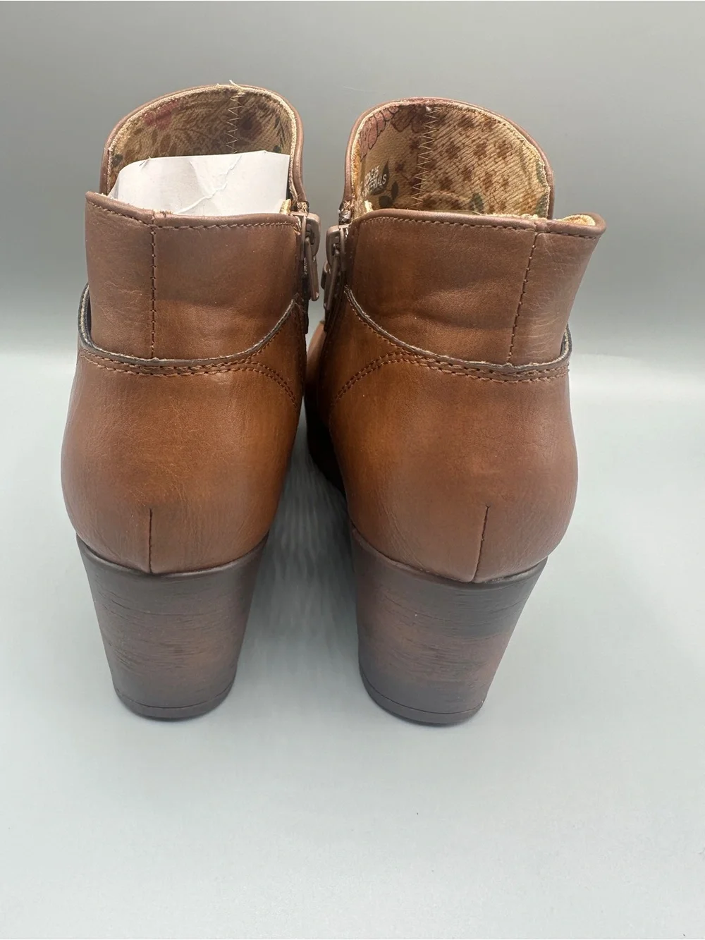 BOC By Born Faux Leather Zip Wedges Boots Women’s Size 9M Brown
